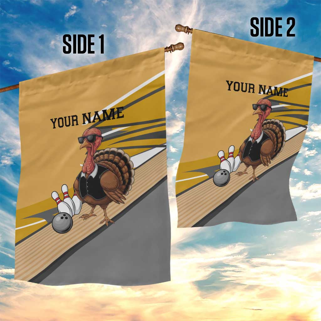 Personalized Cool Turkey Bowling Garden Flag with Sunglasses Pins - Wonder Print Shop