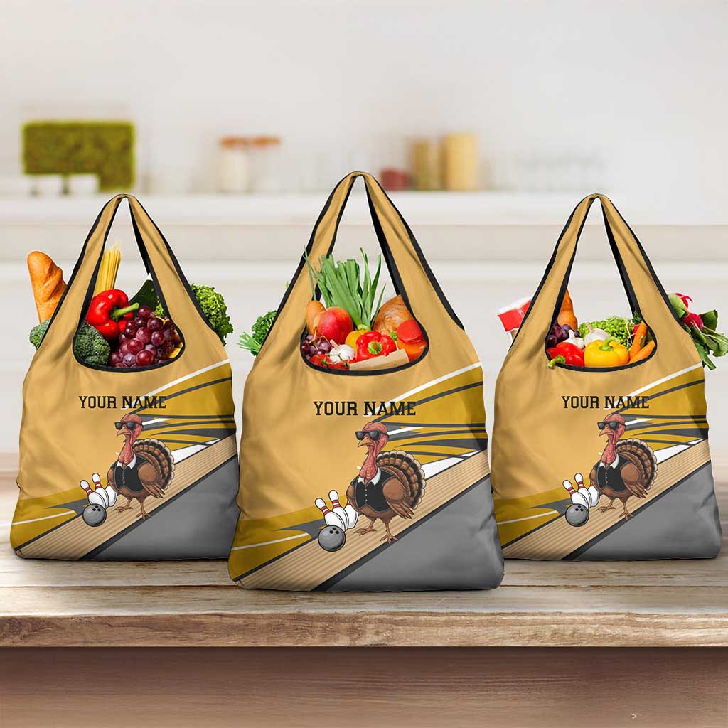 Personalized Cool Turkey Bowling Grocery Bag with Sunglasses Pins - Wonder Print Shop