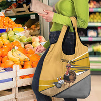 Personalized Cool Turkey Bowling Grocery Bag with Sunglasses Pins - Wonder Print Shop