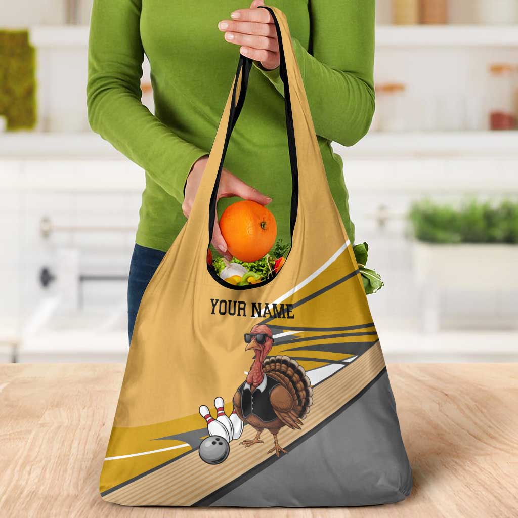 Personalized Cool Turkey Bowling Grocery Bag with Sunglasses Pins - Wonder Print Shop