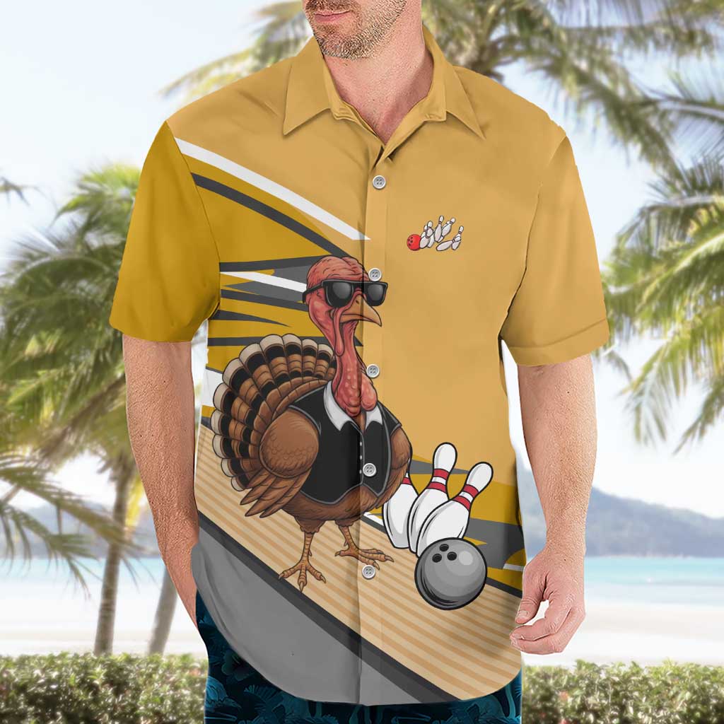 Personalized Cool Turkey Bowling Hawaiian Shirt with Sunglasses Pins - Wonder Print Shop