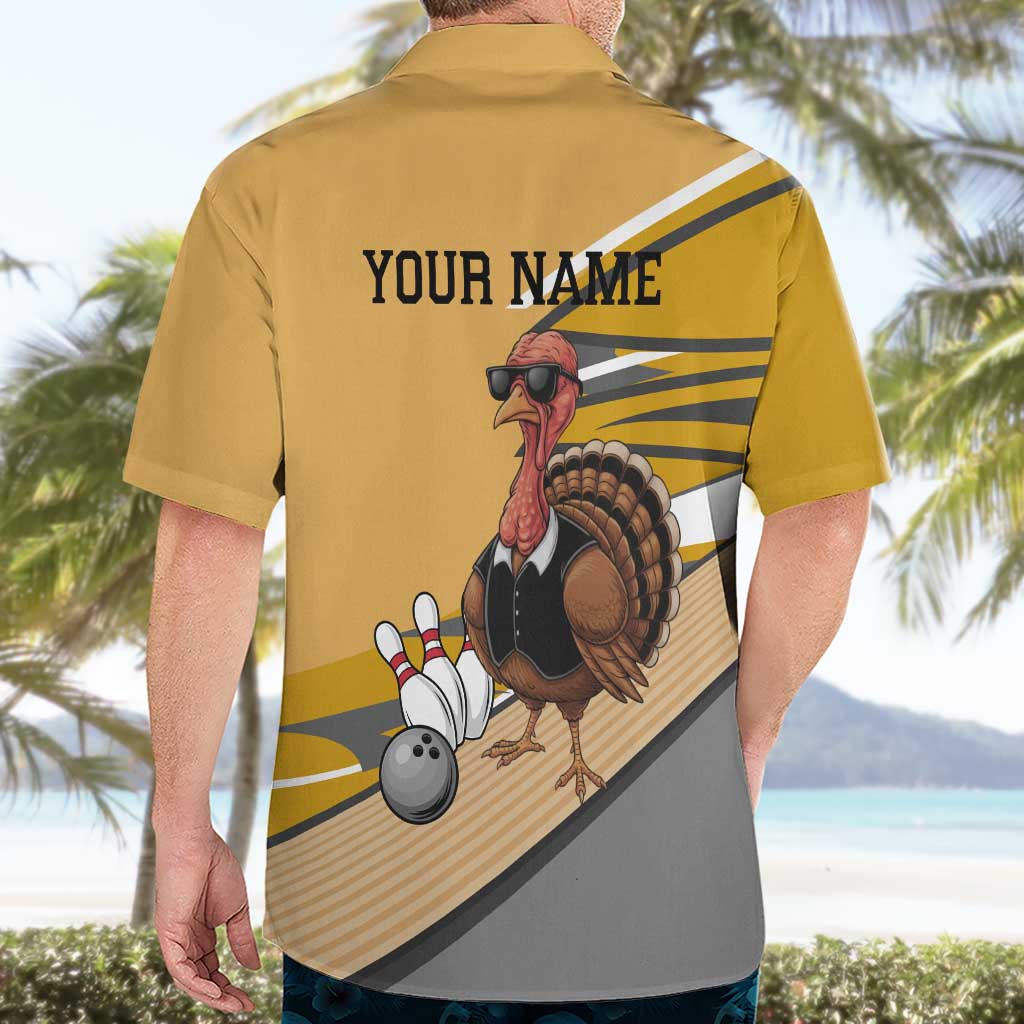 Personalized Cool Turkey Bowling Hawaiian Shirt with Sunglasses Pins - Wonder Print Shop
