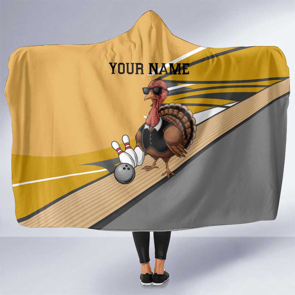 Personalized Cool Turkey Bowling Hooded Blanket with Sunglasses Pins - Wonder Print Shop