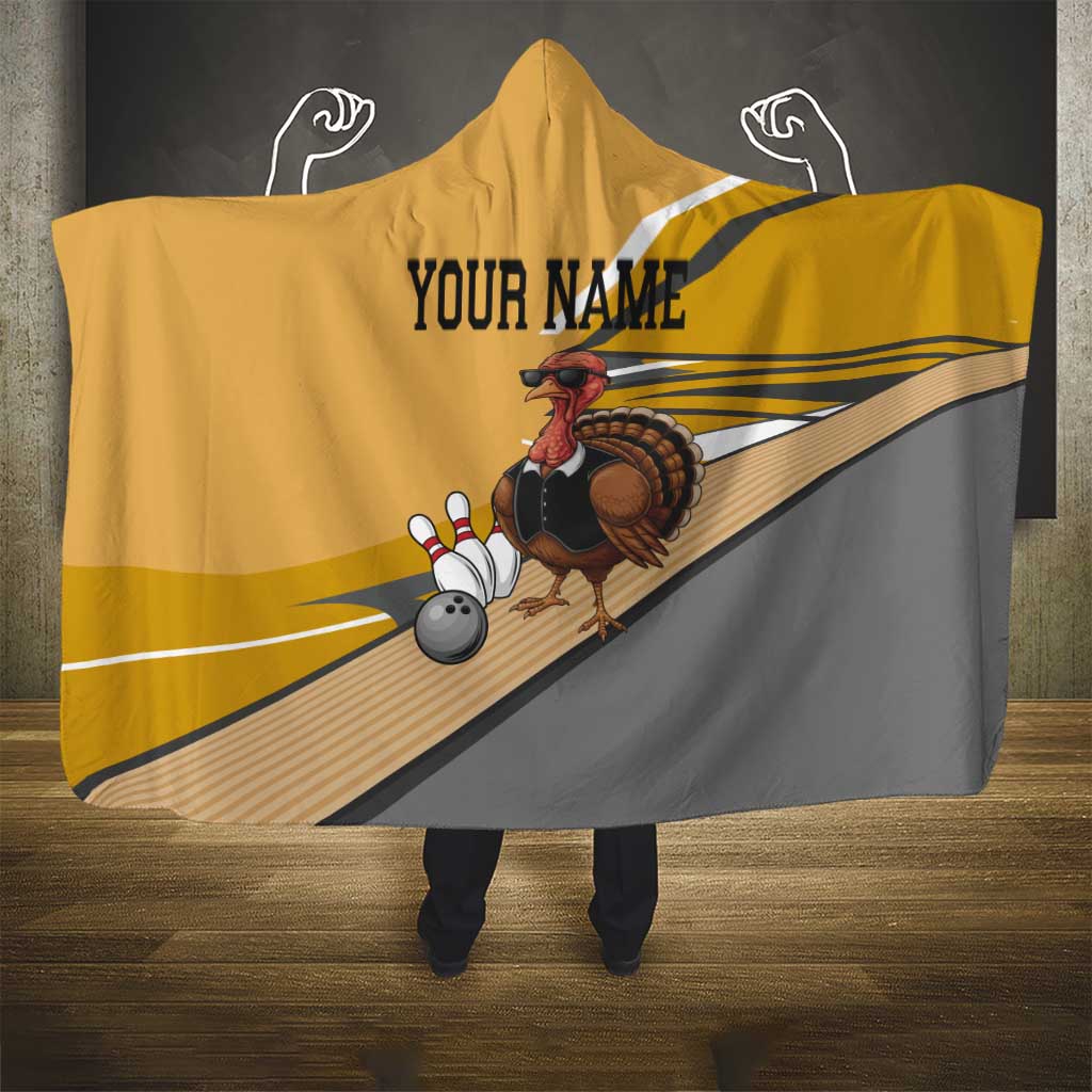 Personalized Cool Turkey Bowling Hooded Blanket with Sunglasses Pins - Wonder Print Shop