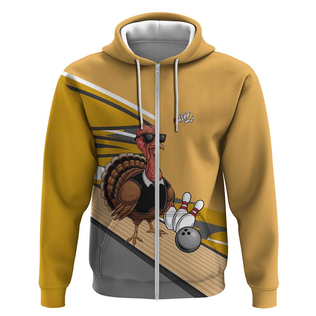 Personalized Cool Turkey Bowling Hoodie with Sunglasses Pins - Wonder Print Shop