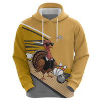 Personalized Cool Turkey Bowling Hoodie with Sunglasses Pins - Wonder Print Shop