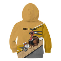 Personalized Cool Turkey Bowling Kid Hoodie with Sunglasses Pins - Wonder Print Shop