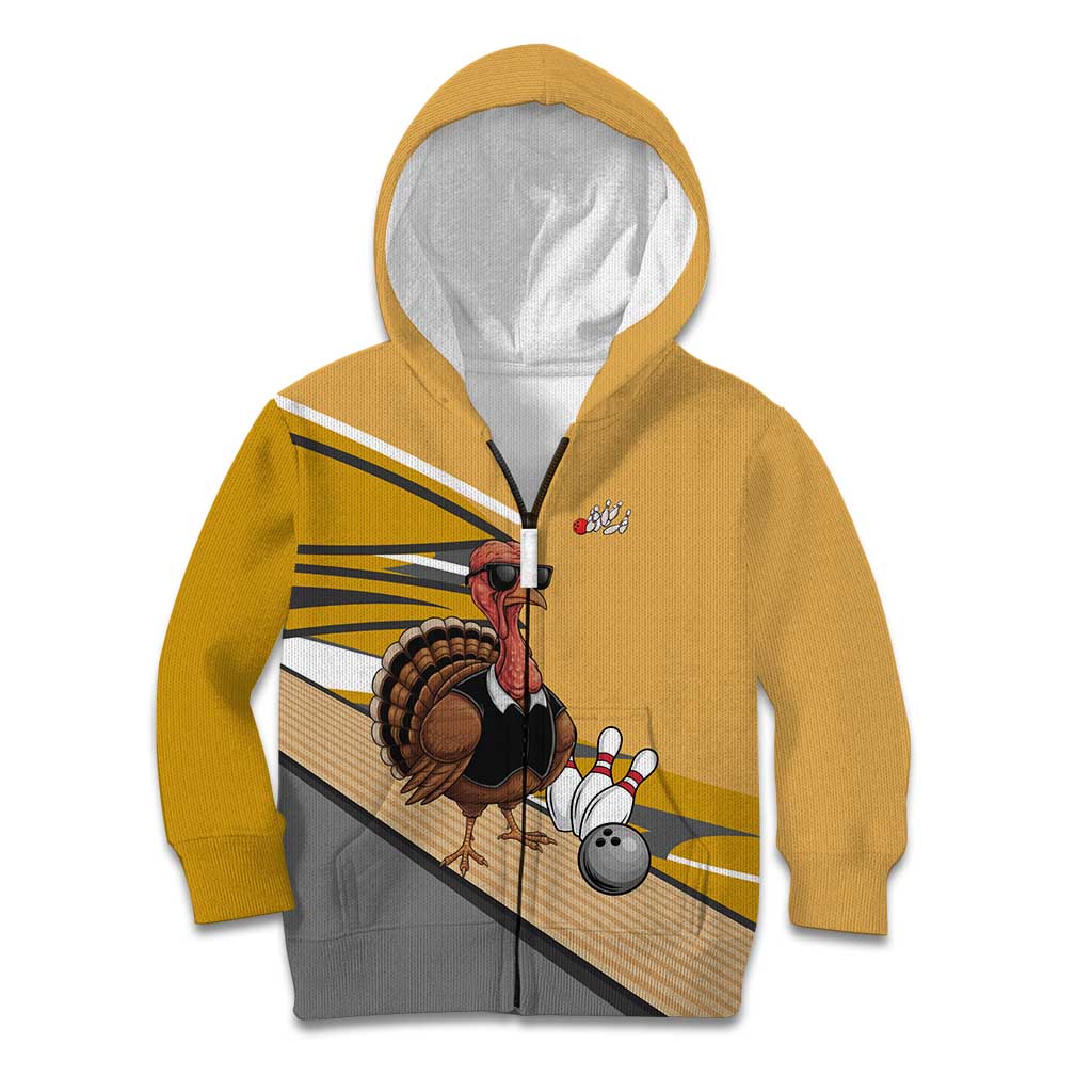Personalized Cool Turkey Bowling Kid Hoodie with Sunglasses Pins - Wonder Print Shop