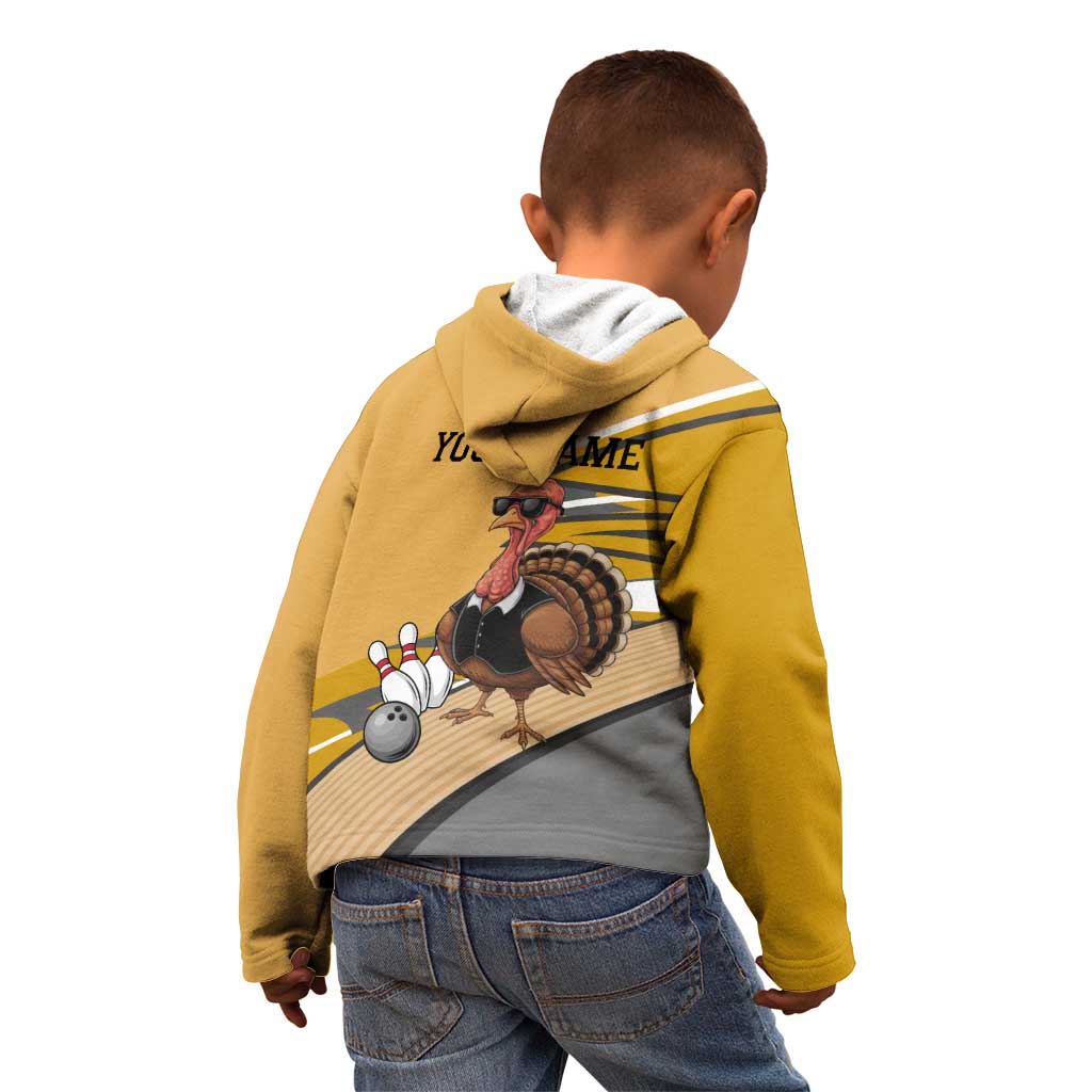 Personalized Cool Turkey Bowling Kid Hoodie with Sunglasses Pins - Wonder Print Shop