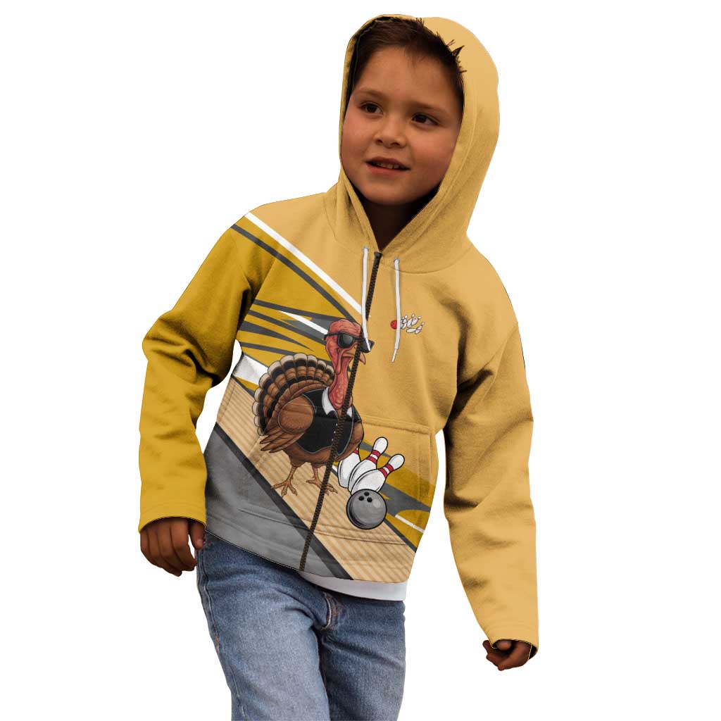 Personalized Cool Turkey Bowling Kid Hoodie with Sunglasses Pins - Wonder Print Shop
