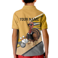 Personalized Cool Turkey Bowling Kid Polo Shirt with Sunglasses Pins - Wonder Print Shop