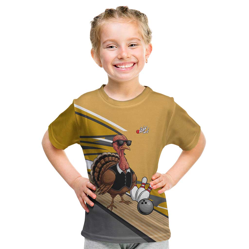 Personalized Cool Turkey Bowling Kid T Shirt with Sunglasses Pins - Wonder Print Shop