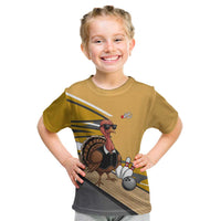 Personalized Cool Turkey Bowling Kid T Shirt with Sunglasses Pins - Wonder Print Shop