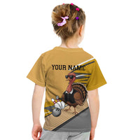 Personalized Cool Turkey Bowling Kid T Shirt with Sunglasses Pins - Wonder Print Shop