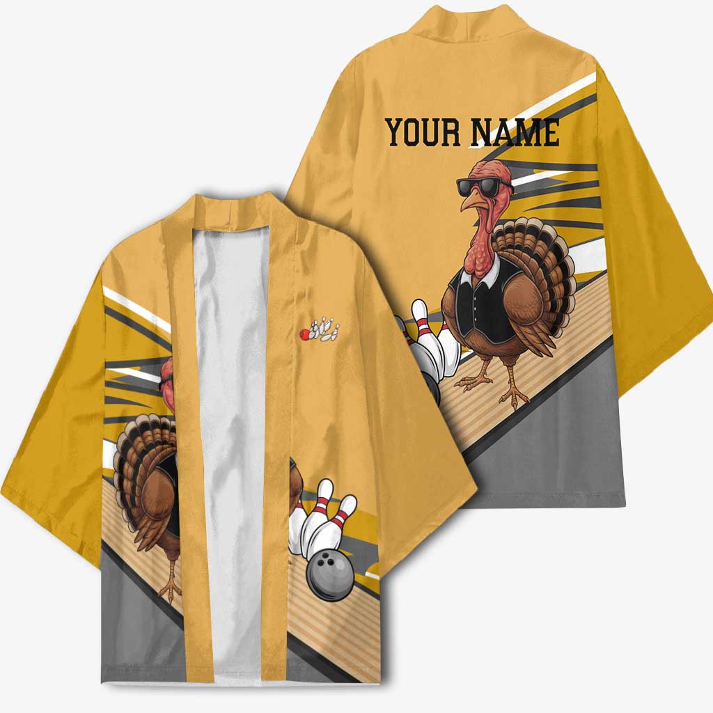 Personalized Cool Turkey Bowling Kimono with Sunglasses Pins - Wonder Print Shop