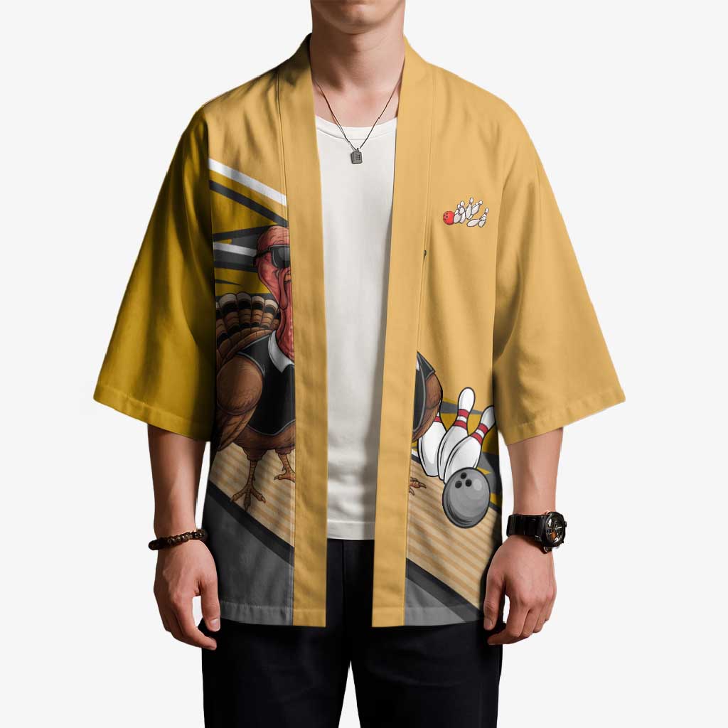 Personalized Cool Turkey Bowling Kimono with Sunglasses Pins - Wonder Print Shop
