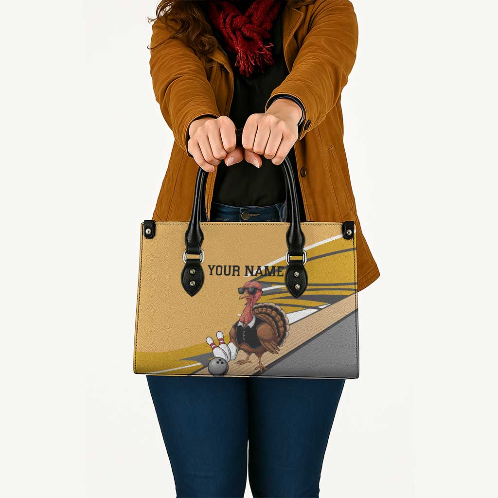Personalized Cool Turkey Bowling Leather Bag with Sunglasses Pins - Wonder Print Shop
