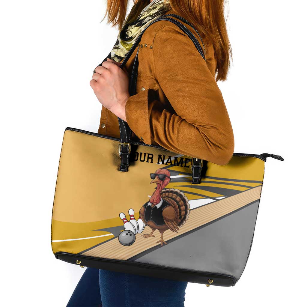 Personalized Cool Turkey Bowling Leather Tote Bag with Sunglasses Pins - Wonder Print Shop