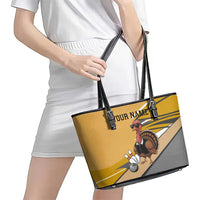 Personalized Cool Turkey Bowling Leather Tote Bag with Sunglasses Pins - Wonder Print Shop