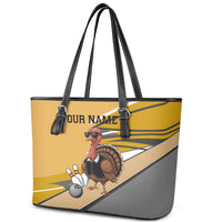 Personalized Cool Turkey Bowling Leather Tote Bag with Sunglasses Pins - Wonder Print Shop
