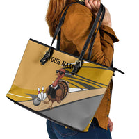 Personalized Cool Turkey Bowling Leather Tote Bag with Sunglasses Pins - Wonder Print Shop