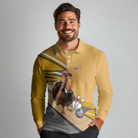 Personalized Cool Turkey Bowling Long Sleeve Polo Shirt with Sunglasses Pins - Wonder Print Shop