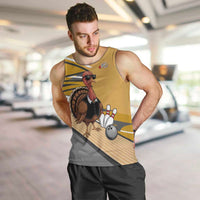 Personalized Cool Turkey Bowling Men Tank Top with Sunglasses Pins - Wonder Print Shop