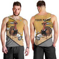 Personalized Cool Turkey Bowling Men Tank Top with Sunglasses Pins - Wonder Print Shop
