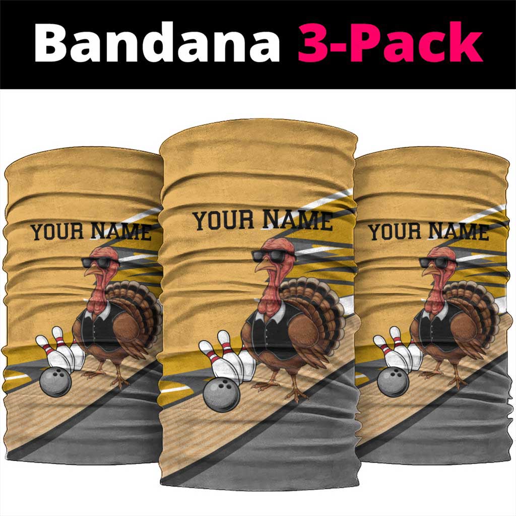 Personalized Cool Turkey Bowling Neck Gaiter with Sunglasses Pins - Wonder Print Shop