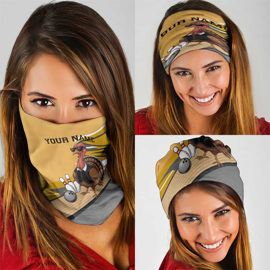 Personalized Cool Turkey Bowling Neck Gaiter with Sunglasses Pins - Wonder Print Shop