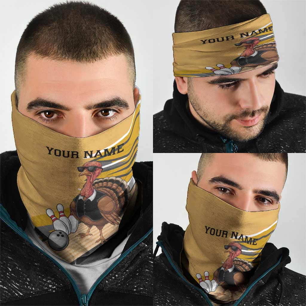 Personalized Cool Turkey Bowling Neck Gaiter with Sunglasses Pins - Wonder Print Shop