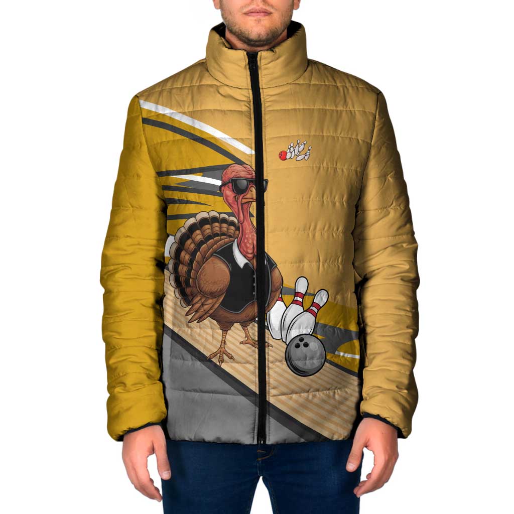 Personalized Cool Turkey Bowling Padded Jacket with Sunglasses Pins - Wonder Print Shop