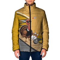 Personalized Cool Turkey Bowling Padded Jacket with Sunglasses Pins - Wonder Print Shop