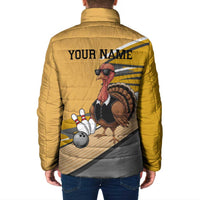Personalized Cool Turkey Bowling Padded Jacket with Sunglasses Pins - Wonder Print Shop