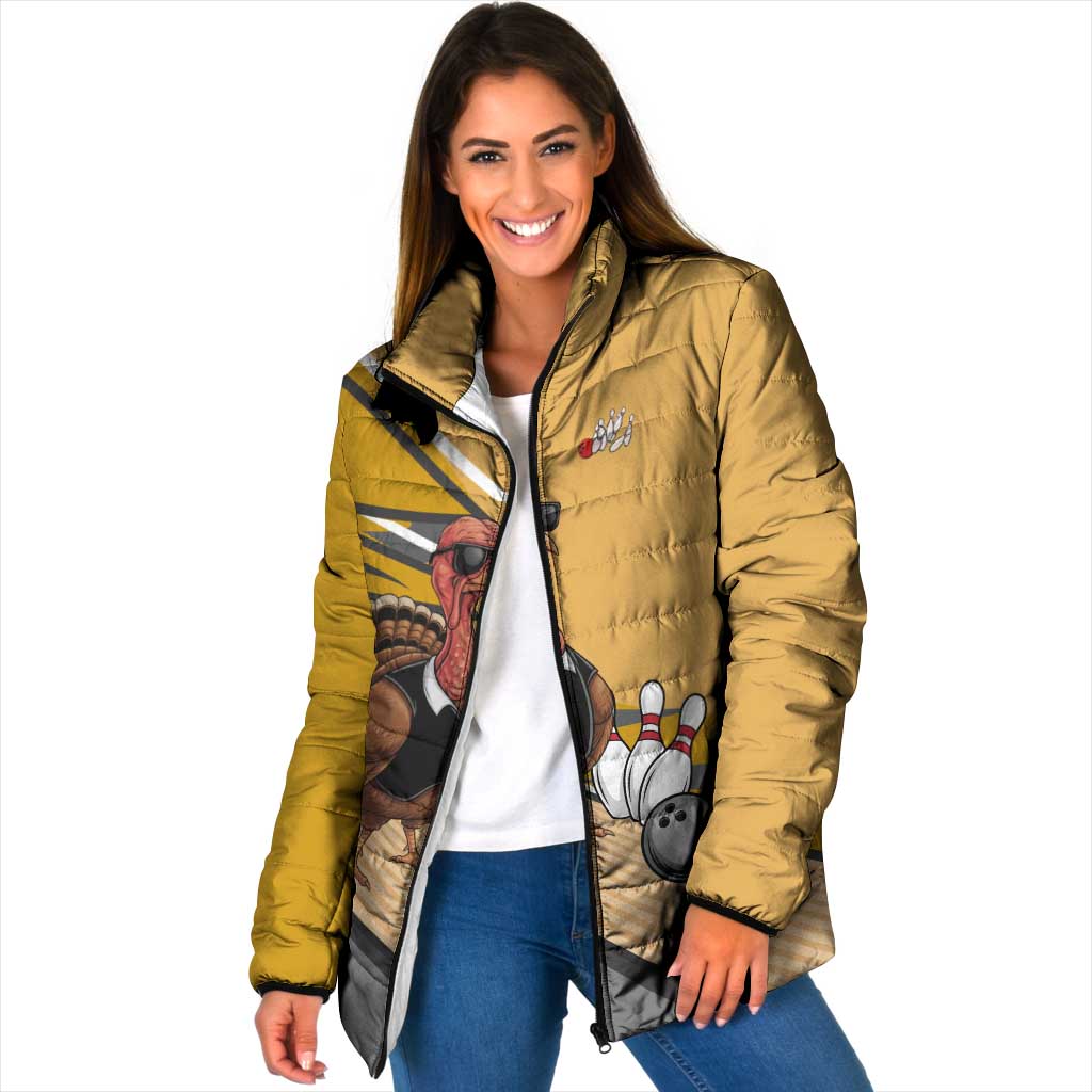 Personalized Cool Turkey Bowling Padded Jacket with Sunglasses Pins - Wonder Print Shop