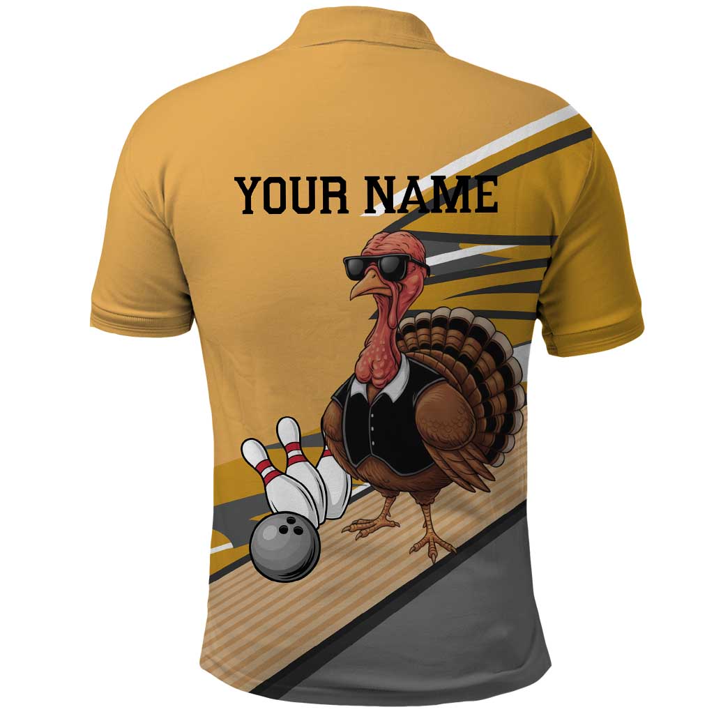 Personalized Cool Turkey Bowling Polo Shirt with Sunglasses Pins - Wonder Print Shop