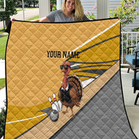Personalized Cool Turkey Bowling Quilt with Sunglasses Pins - Wonder Print Shop