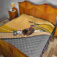 Personalized Cool Turkey Bowling Quilt with Sunglasses Pins - Wonder Print Shop