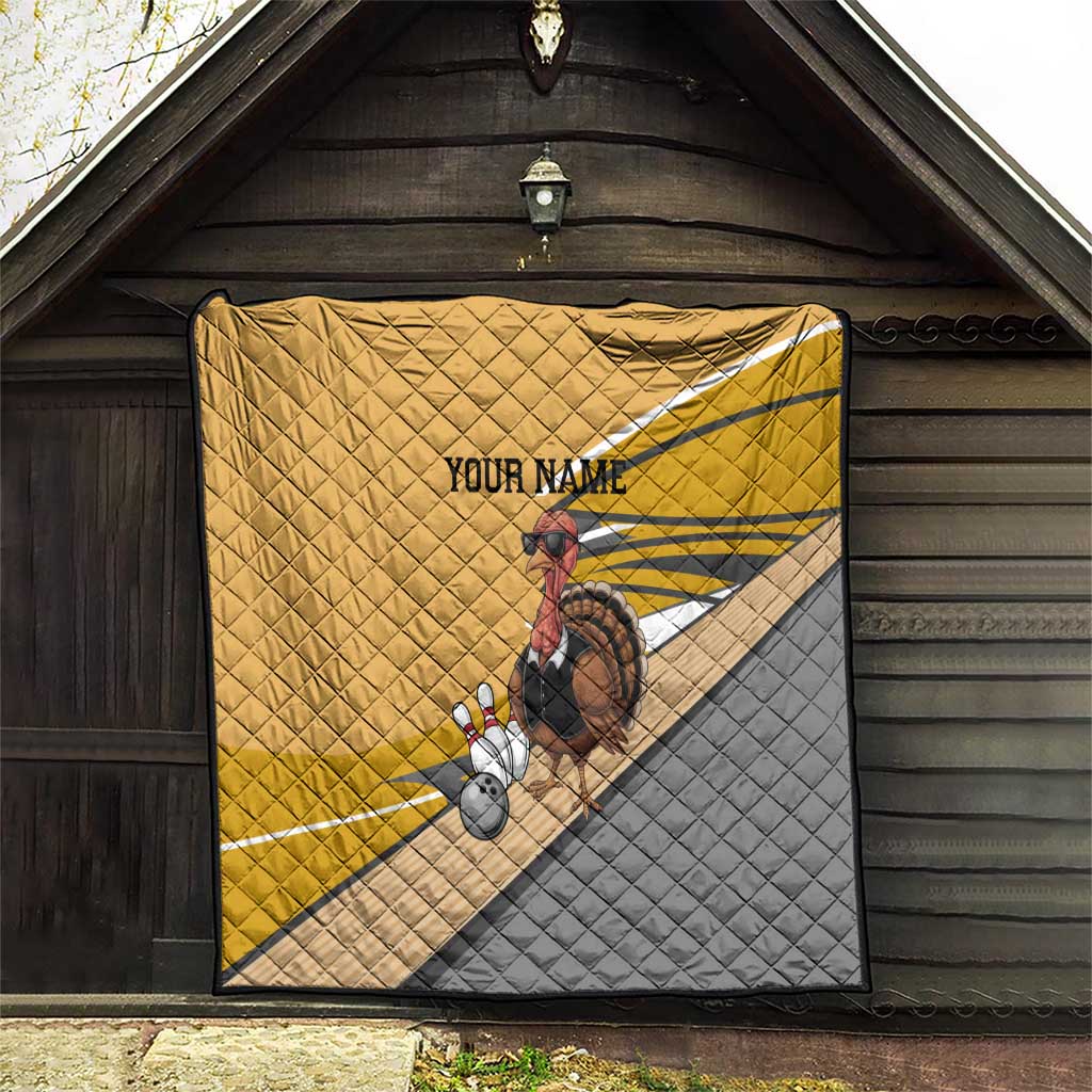 Personalized Cool Turkey Bowling Quilt with Sunglasses Pins - Wonder Print Shop