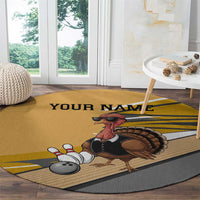 Personalized Cool Turkey Bowling Round Carpet with Sunglasses Pins - Wonder Print Shop