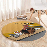 Personalized Cool Turkey Bowling Round Carpet with Sunglasses Pins - Wonder Print Shop
