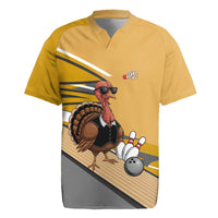 Personalized Cool Turkey Bowling Rugby Jersey with Sunglasses Pins - Wonder Print Shop