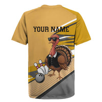 Personalized Cool Turkey Bowling Rugby Jersey with Sunglasses Pins - Wonder Print Shop