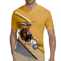 Personalized Cool Turkey Bowling Rugby Jersey with Sunglasses Pins - Wonder Print Shop