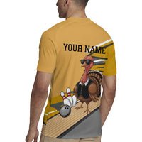 Personalized Cool Turkey Bowling Rugby Jersey with Sunglasses Pins - Wonder Print Shop