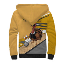 Personalized Cool Turkey Bowling Sherpa Hoodie with Sunglasses Pins - Wonder Print Shop
