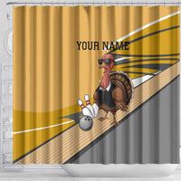 Personalized Cool Turkey Bowling Shower Curtain with Sunglasses Pins - Wonder Print Shop