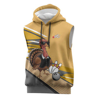 Personalized Cool Turkey Bowling Sleeveless Hoodie with Sunglasses Pins - Wonder Print Shop
