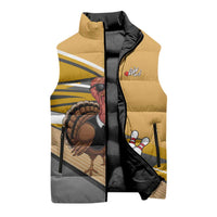 Personalized Cool Turkey Bowling Sleeveless Puffer Jacket with Sunglasses Pins - Wonder Print Shop