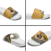 Personalized Cool Turkey Bowling Slide Sandals with Sunglasses Pins - Wonder Print Shop